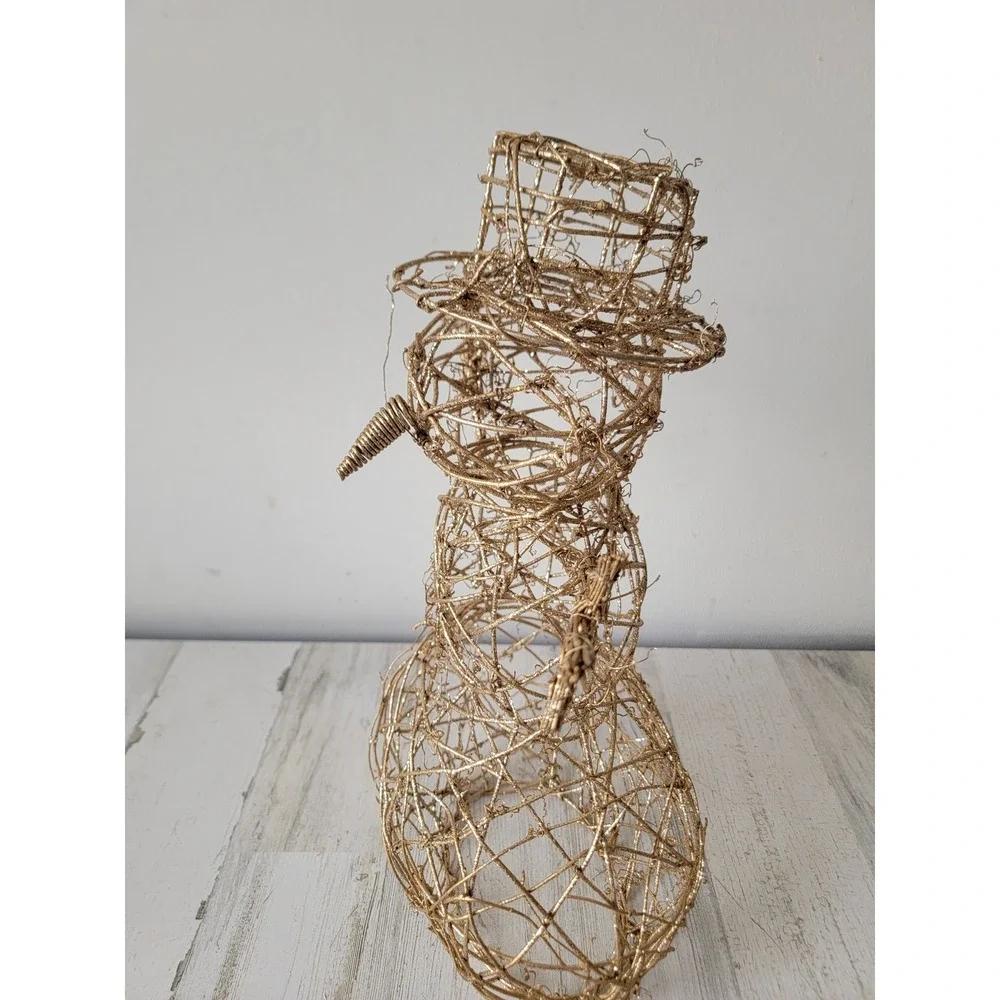 Golden‎ glitter snowman unique Xmas tabletop home decor figure